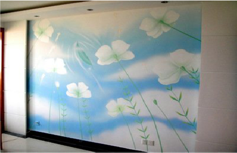 临湘画墙绘怎么画好白云的蓬松感？