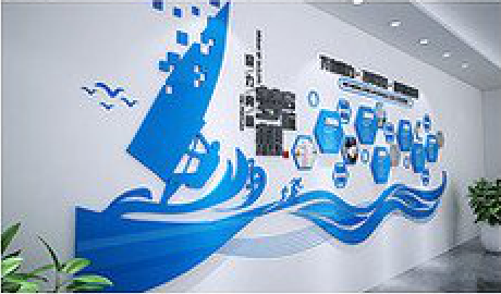 临湘海浪主题文化墙如何设计?