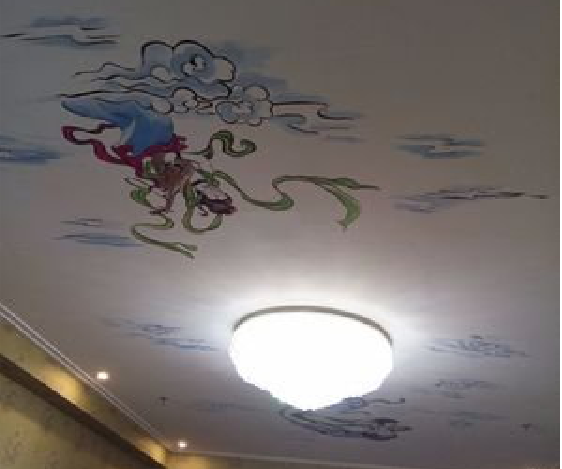临湘如何快速绘制天花板上的手绘墙？