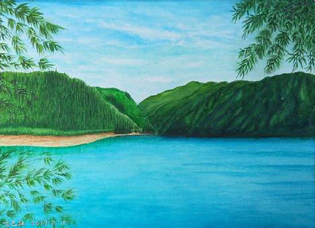 临湘在墙绘中，如何绘画绿水青山？