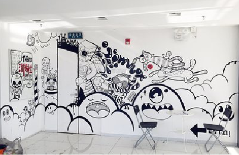 临湘手绘墙并非传统涂鸦。